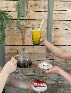 Hot and cold drinks .... vegan cakes... at Moltto Coffee in Riga