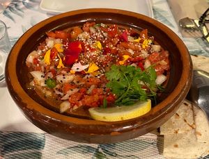 Mechouia salad  at Kanguro Truchero in Bielsa