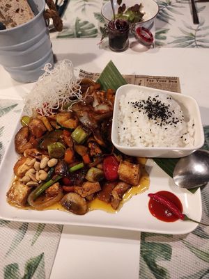 Thai veggies and tofu at Kanguro Truchero in Bielsa