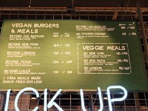 Vegan menu at Bastard Burgers - Södra Larmgatan in Gothenburg