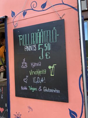 All vegan & gluten free. Contains nuts.  at Rolling Ice in Helsinki