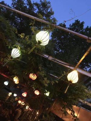 Outside sitting area at Ong Tao Vegan in Frankfurt