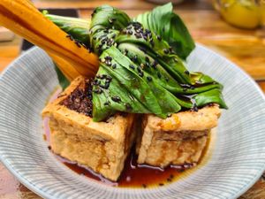 Tofu with Pak Choi  at Ong Tao Vegan in Frankfurt