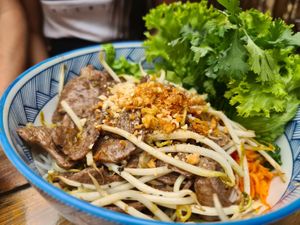 Vegan beef  at Ong Tao Vegan in Frankfurt