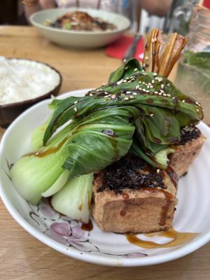 No. 23 crispy filled tofu with Pak Choi  at Ong Tao Vegan in Frankfurt