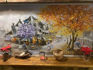 A painting on the wall at Ong Tao Vegan in Frankfurt