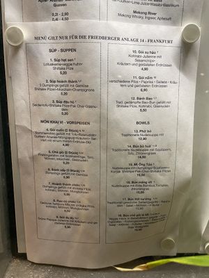 Menu pt 1  at Ong Tao Vegan in Frankfurt