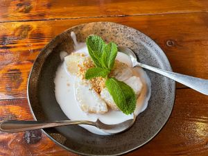 Banana dessert  at Ong Tao Vegan in Frankfurt