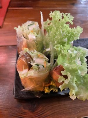 Summer roll with seitan  at Ong Tao Vegan in Frankfurt