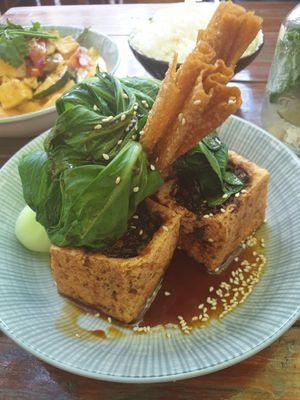 Gebackener tofu at Ong Tao Vegan in Frankfurt