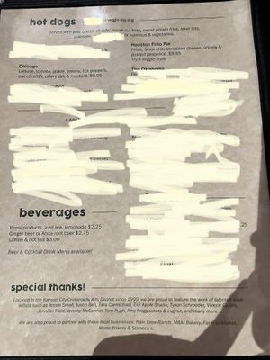 Menu 3  at The Brick in Kansas City