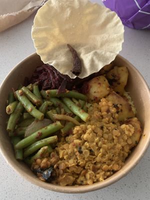 Take way lunch. Rice and curry. Spicy goodness! at Nona  in Bundoora
