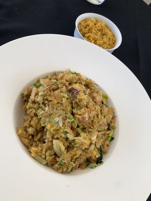 Vegan Kotthu Roti with dhal. Was a little blander than usual but still not bad    at Nona  in Bundoora