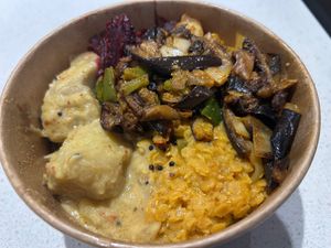 Super tasty rice and curry combo. The eggplant moju is a definite winner! at Nona  in Bundoora