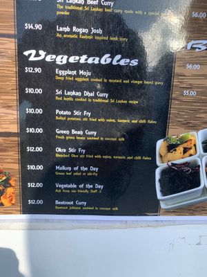 Veg menu  at Nona  in Bundoora