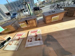 collection of old phones etc  at Bioladen Schömmel in Cottbus