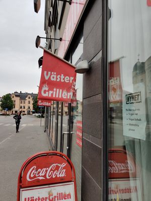 Outside at Västergrillen in Oerebro