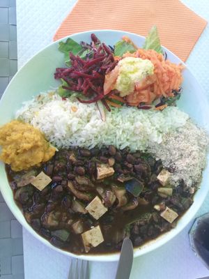 My good filled plate at Sabor Superior in Alges