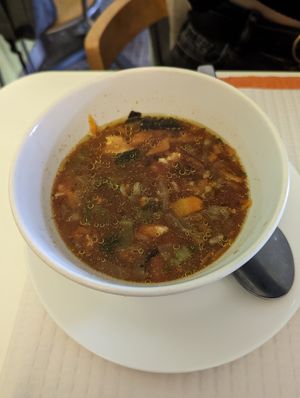 Miso soup at Sabor Superior in Alges