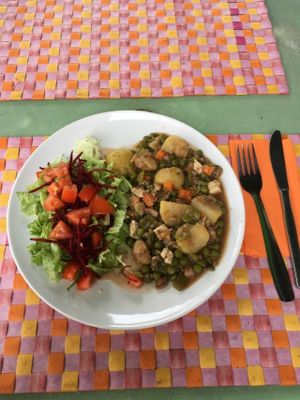 Portugese vegan jardineira plate at Sabor Superior in Alges