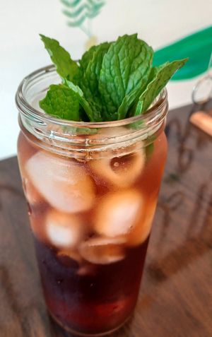 Ice tea...and those are icecubes, not olives😉 at Sprout Vegan Cafe in Kihei