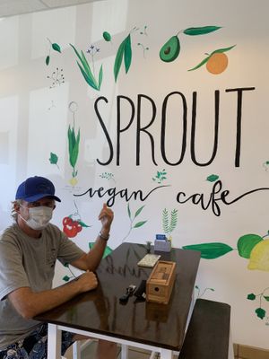 Our fav place to get awesome food  at Sprout Vegan Cafe in Kihei