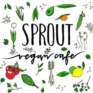 Logo by local artist Maegan Wynn at Sprout Vegan Cafe in Kihei