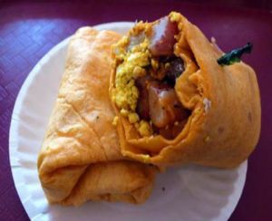 yorgo's vegan breakfast burrito by steve at Yorgo's Bageldashery in Norfolk