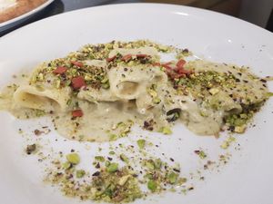 Pistachio pasta at Choose in Madrid