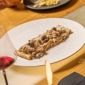 Paccheri ai funghi e tartufo. at Choose in Madrid