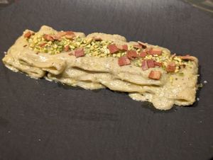 Pistachio pasta at Choose in Madrid