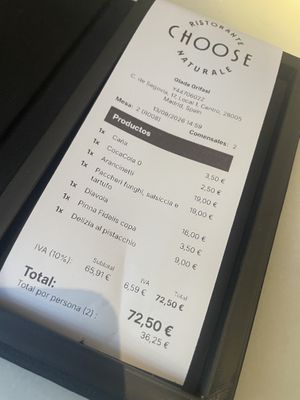 Price  at Choose in Madrid