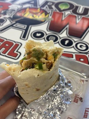 Chicken less fajita burrito 🌯   at Browns Bar B Q  in Midland