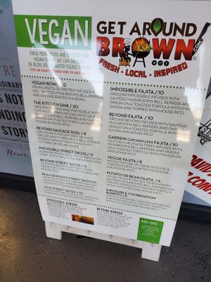 Whole vegan menu at Browns Bar B Q  in Midland