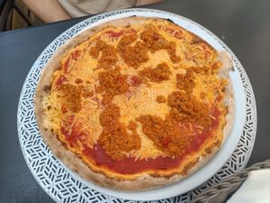 Vegan pizza trittato di carne at Pizzeria Ristorante Ciao in Vienna