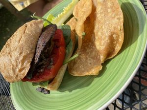 VEGAN PORTOBELLO BURGER  at Ivy's Bohemia House in Chesterton
