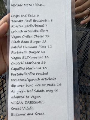 Menu at Ivy's Bohemia House in Chesterton