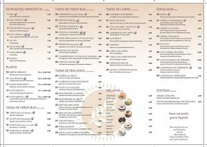 German menu. Vegan options labeled as "V". at Buena Vista in Laboe