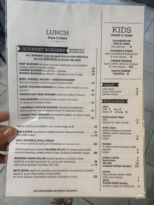 Lunch menu  at Nourish Cafe & Grocer in Valla Beach