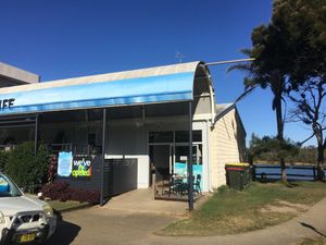 Right on the river.  at Wharf Street Cafe in Nambucca Heads