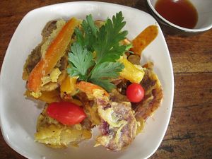 Gluten-free Vegetable Tempura at Secret Garden in Mompiche