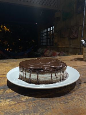 Vegan chocolate fudge cake   at Secret Garden in Mompiche