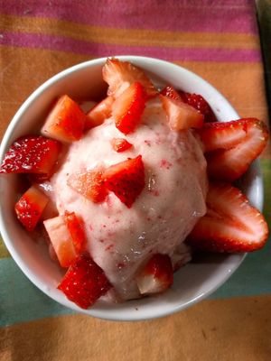 Strawberry Nice Cream  at Secret Garden in Mompiche