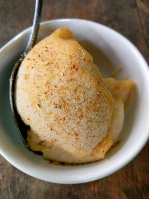 Mango Nice Cream with Tajin at Secret Garden in Mompiche