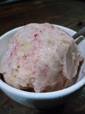 Strawberry Pineapple Nice Cream  at Secret Garden in Mompiche