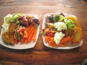 Herbed Vegetable Plate at Secret Garden in Mompiche