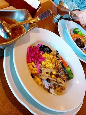 Vegetable curry with multi grain rice at Royal Host in Nagoya