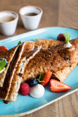 Pancake with vegan nutella 🧡 at Zakwasownia in Gdansk