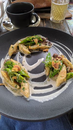 Kopytka with mushrooms at Zakwasownia in Gdansk