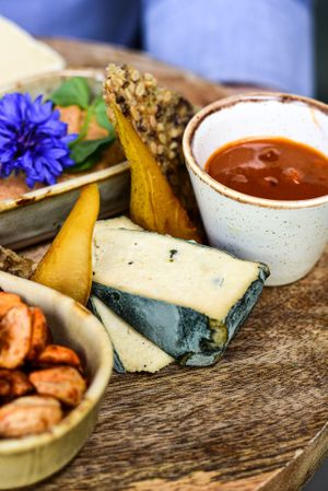 Vegan cheese plate at Zakwasownia in Gdansk